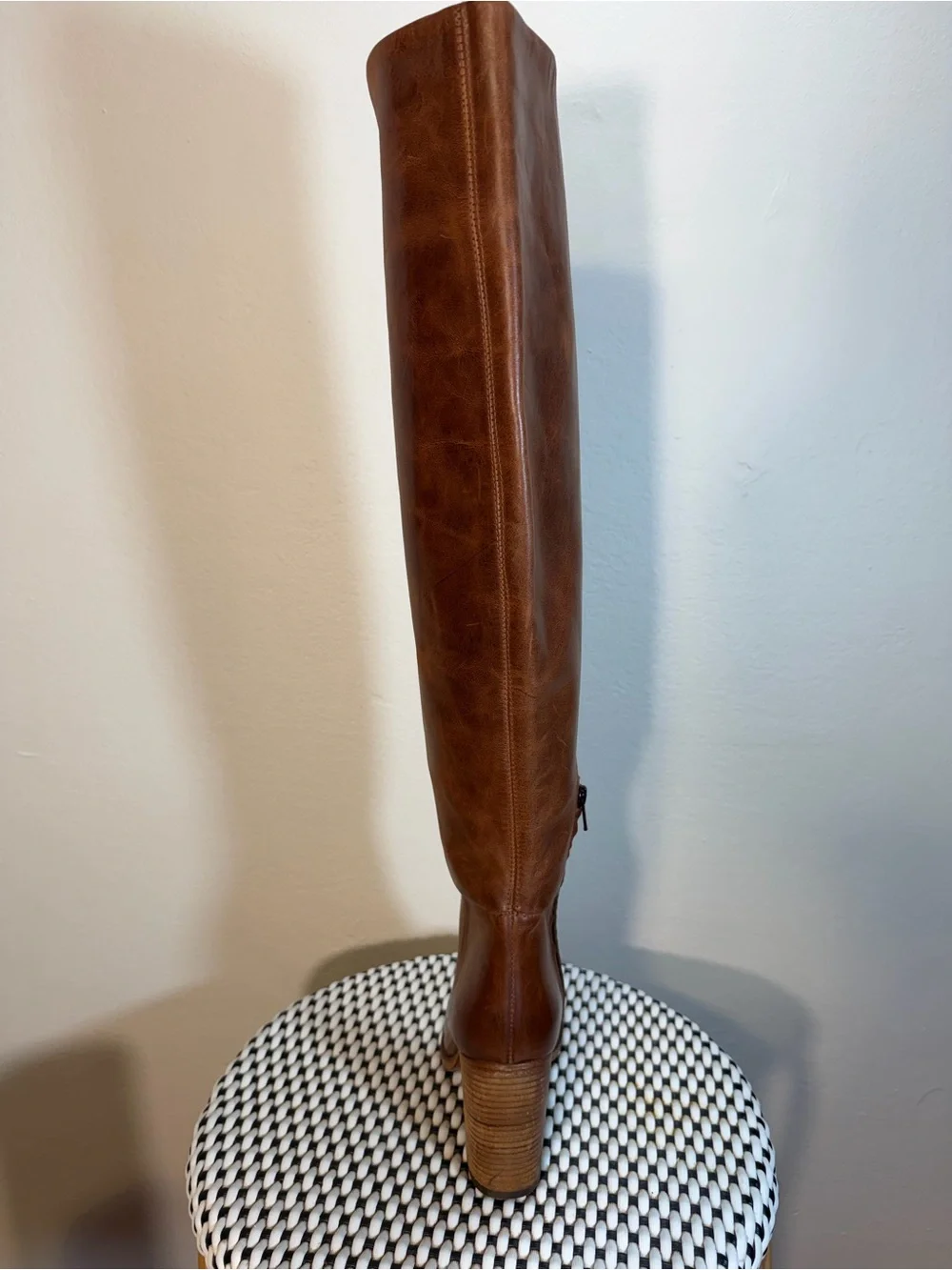 Free People Dakota Tall Chestnut Brown Over-the-Knee Leather Boots